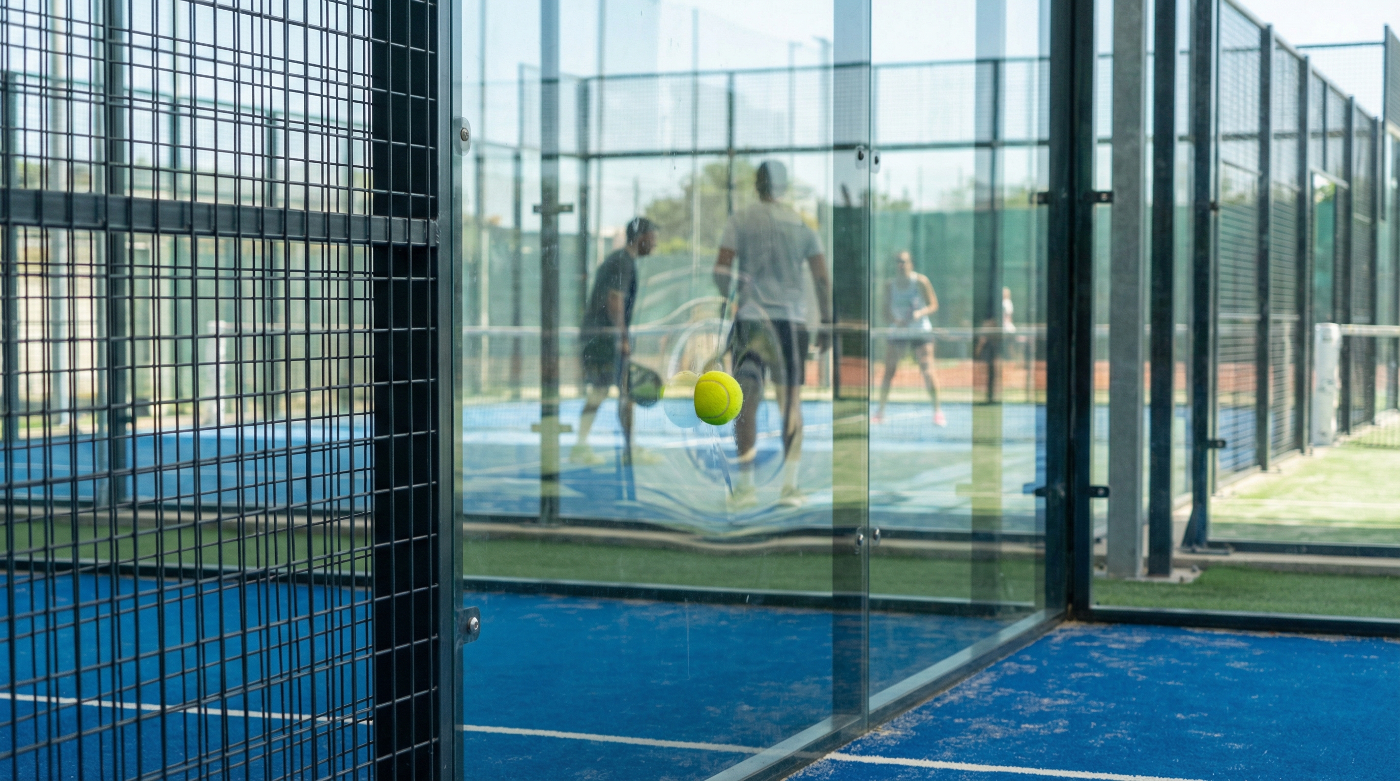 ball compressing against glass wall