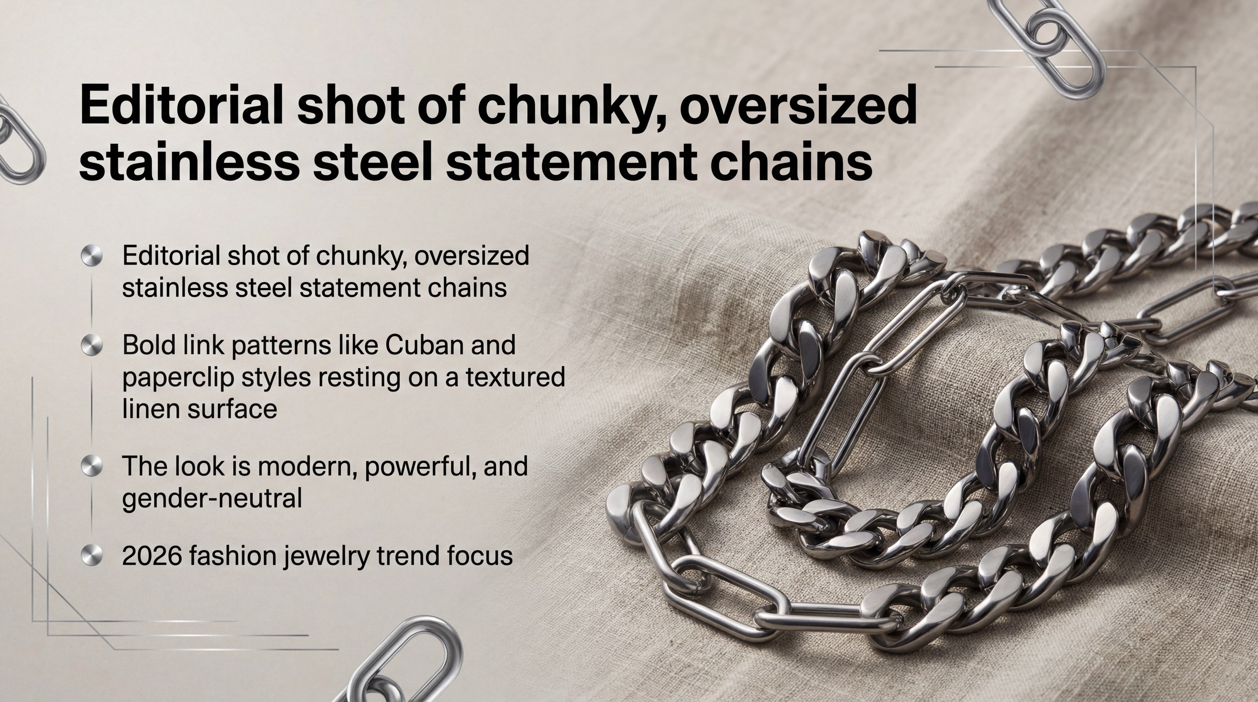 Chunky stainless steel statement chains