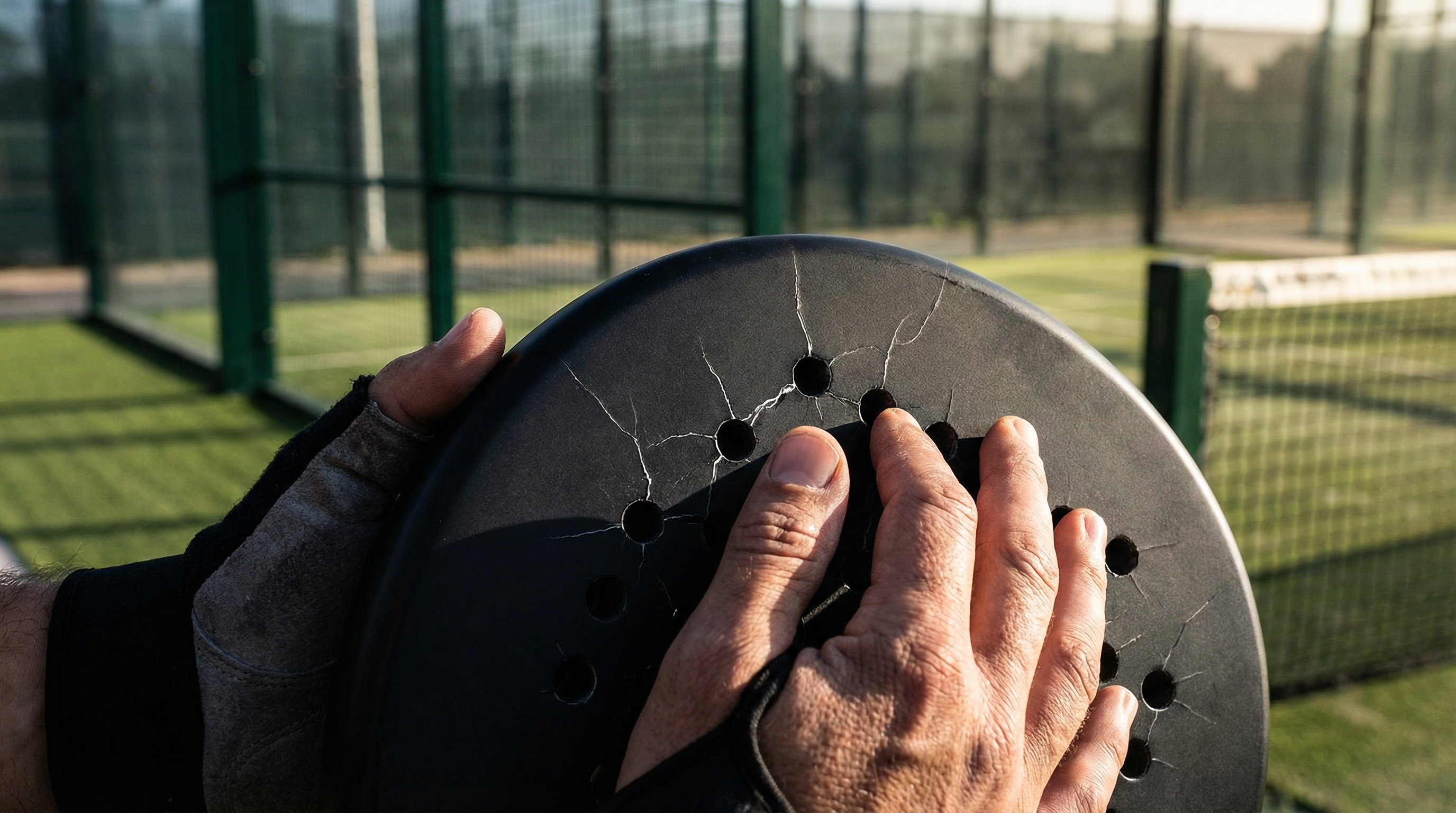 padel racket damage inspection