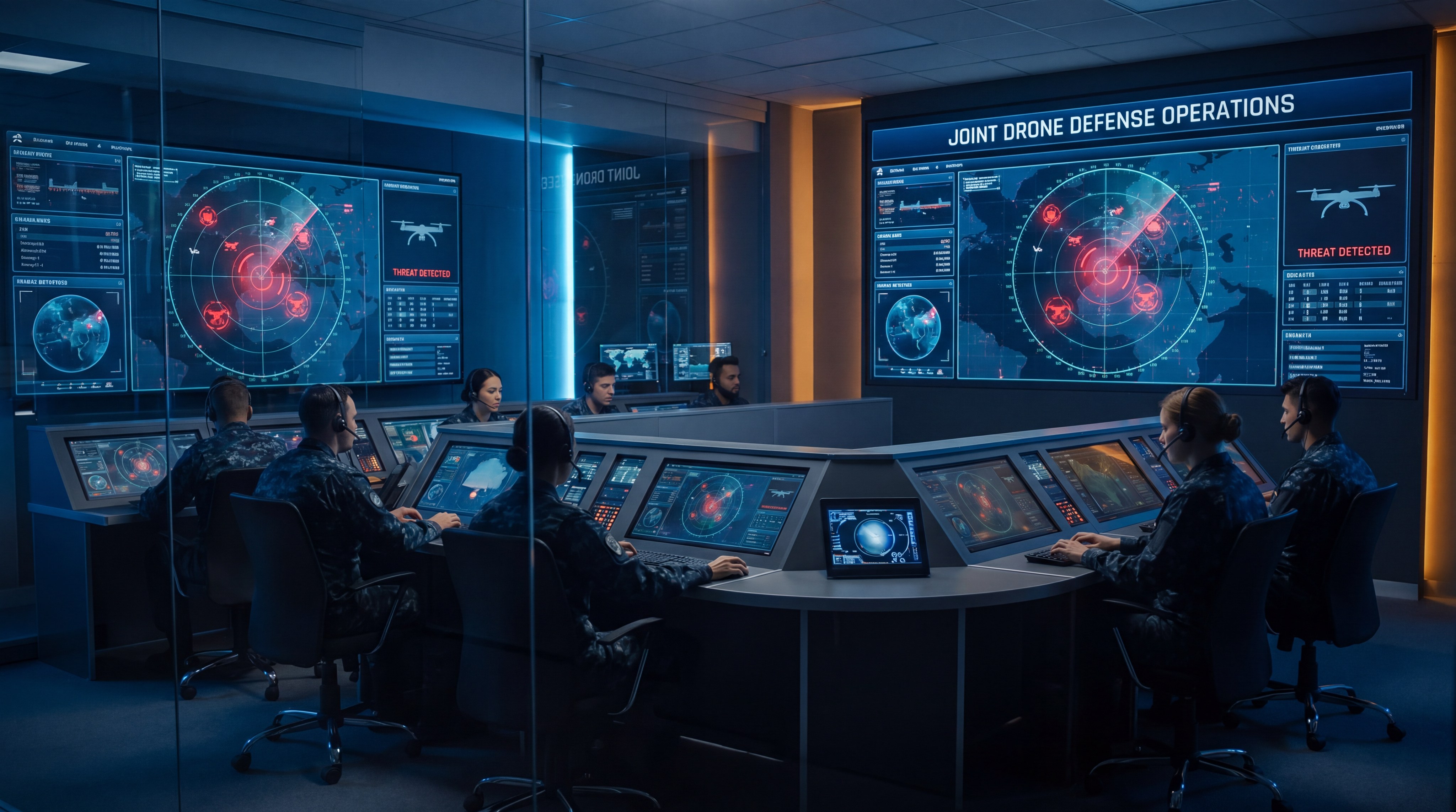 modern command center drone monitoring