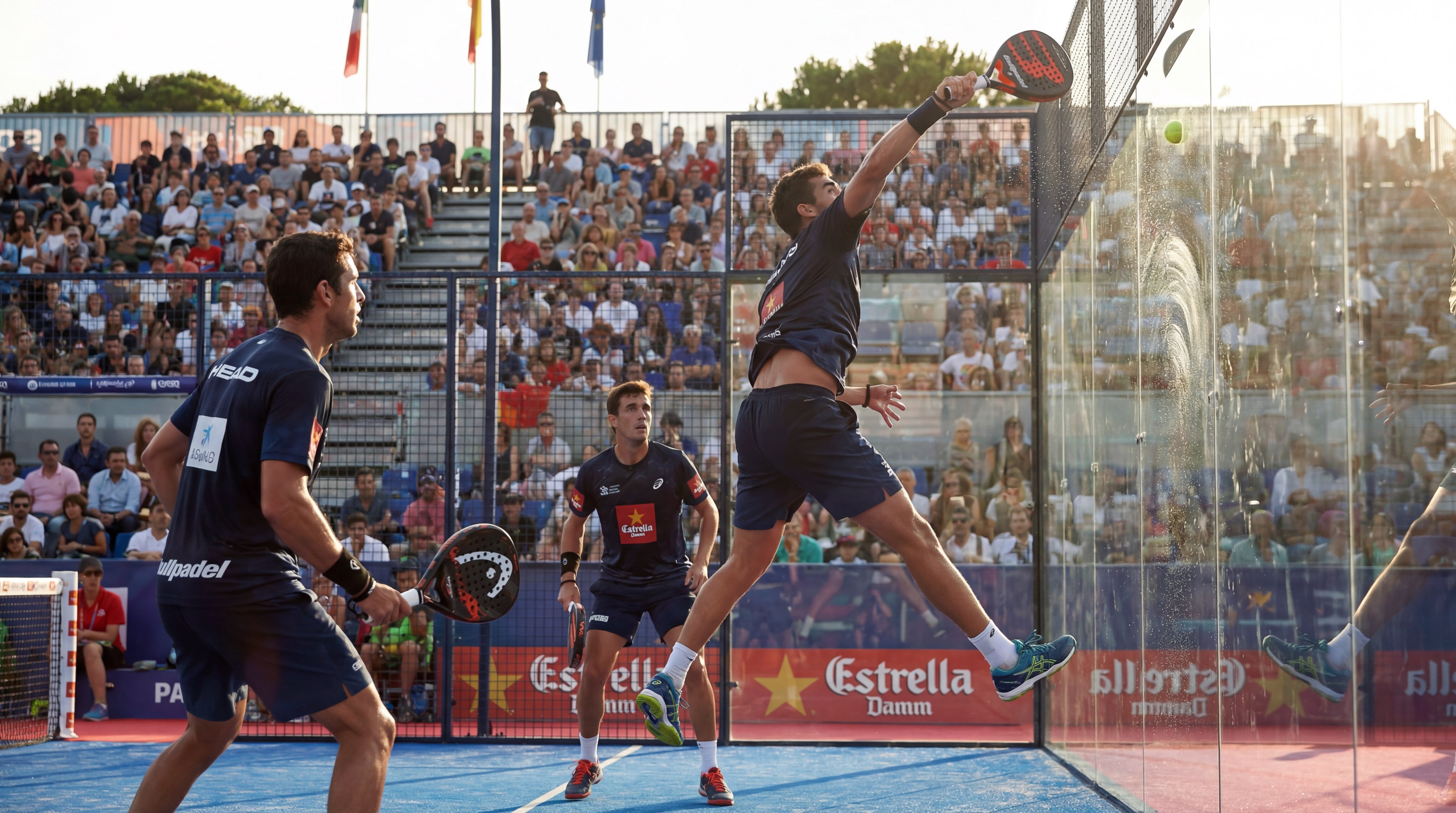Professional Padel Match Action Shot
