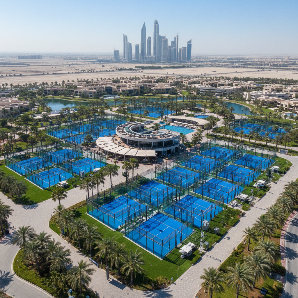 dubai padel complex aerial