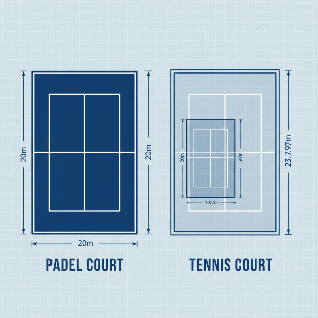 padel vs tennis court dimensions