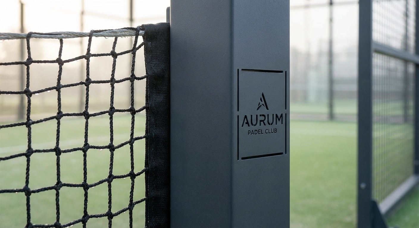 padel court branding closeup