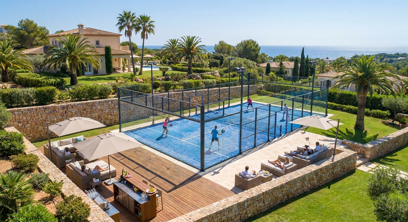 luxurious padel court overview