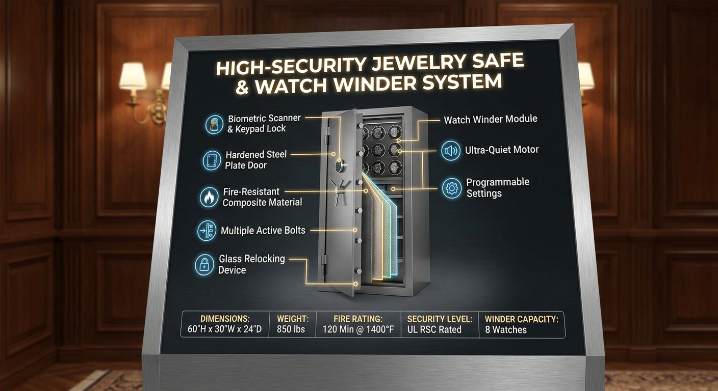 jewelry safe security infographic