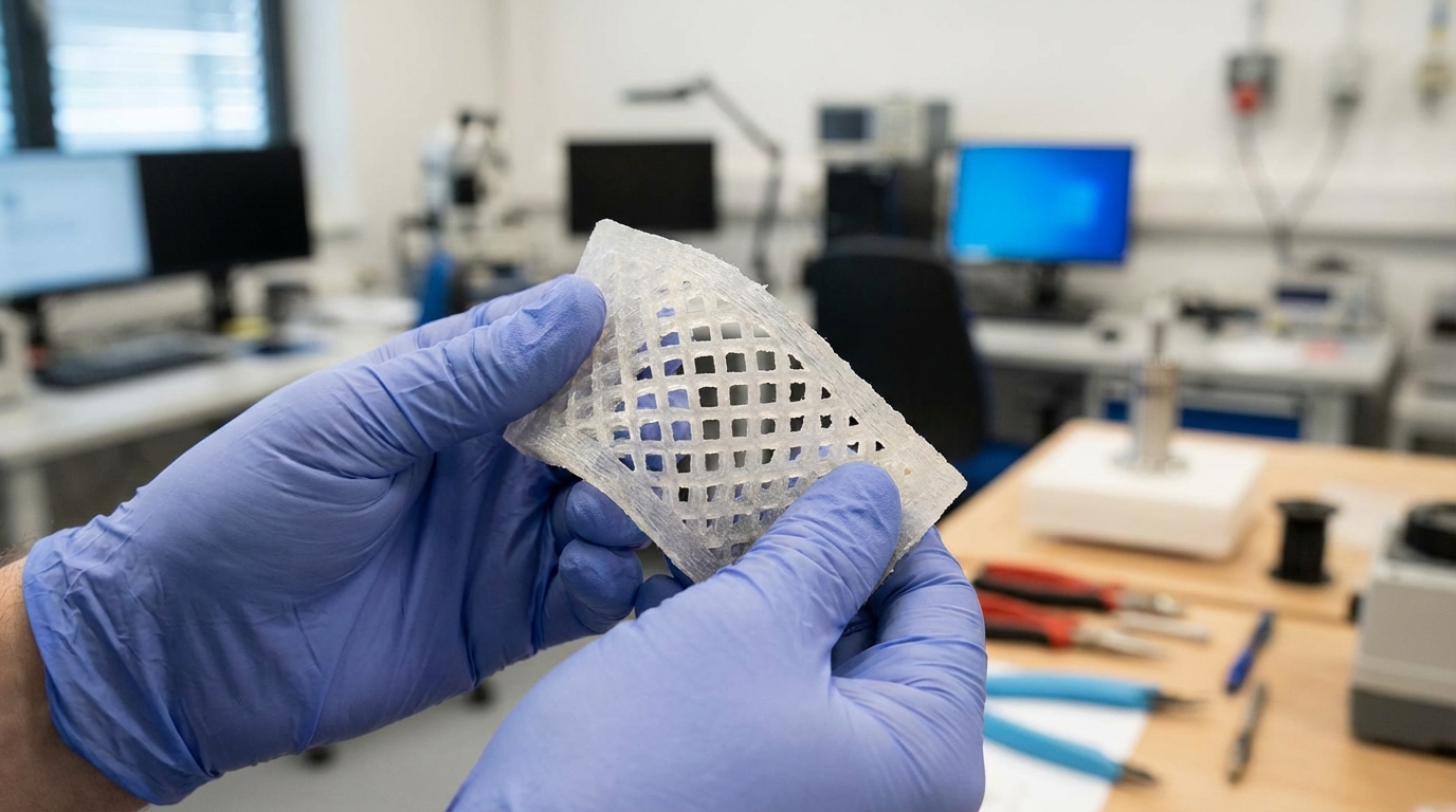 engineer hands 3d printed silicone prototype