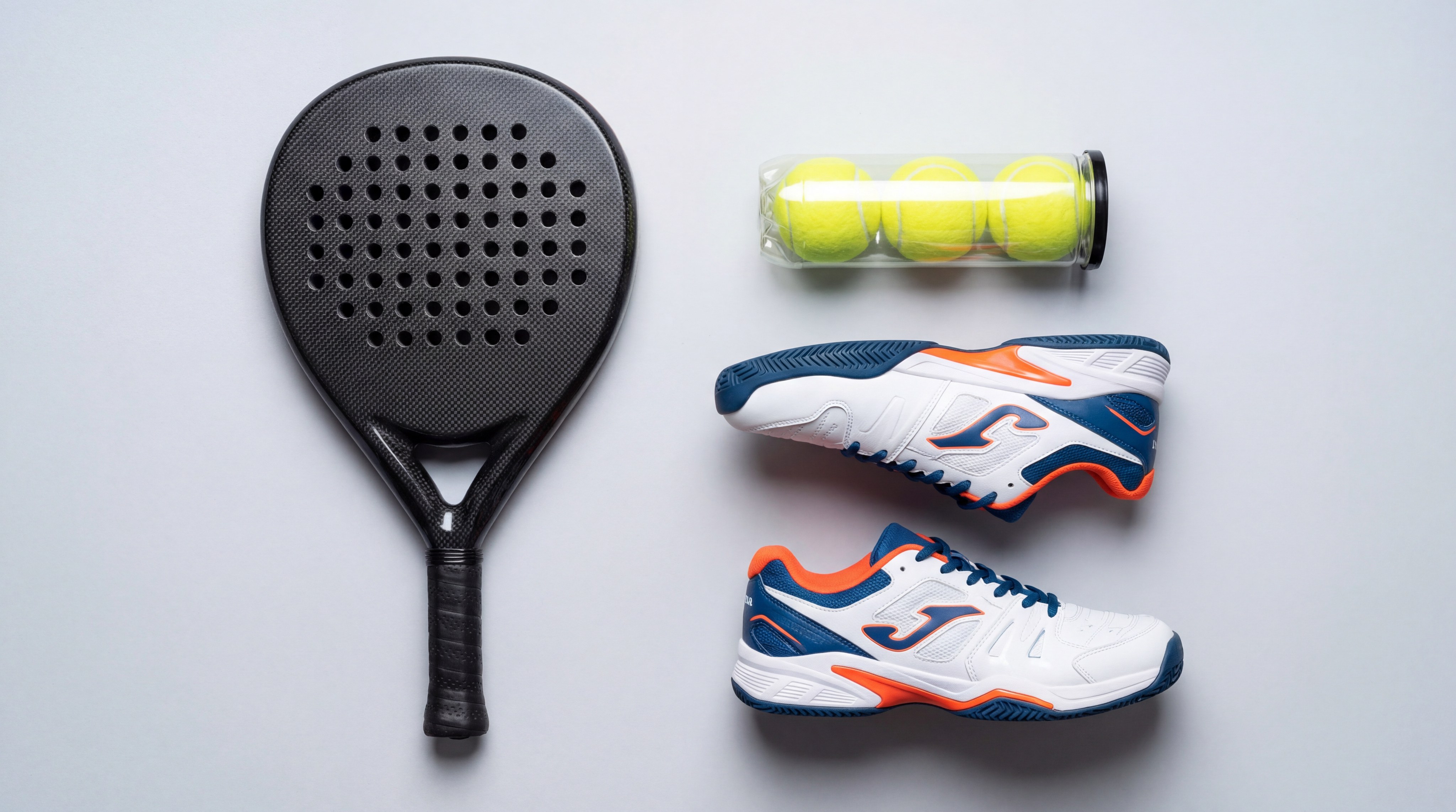 padel gear flat lay composition