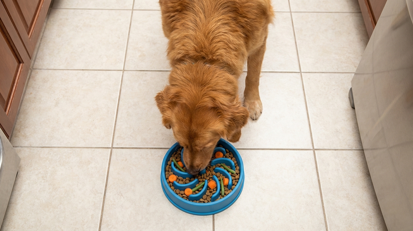 dog slow feeder bowl topdown