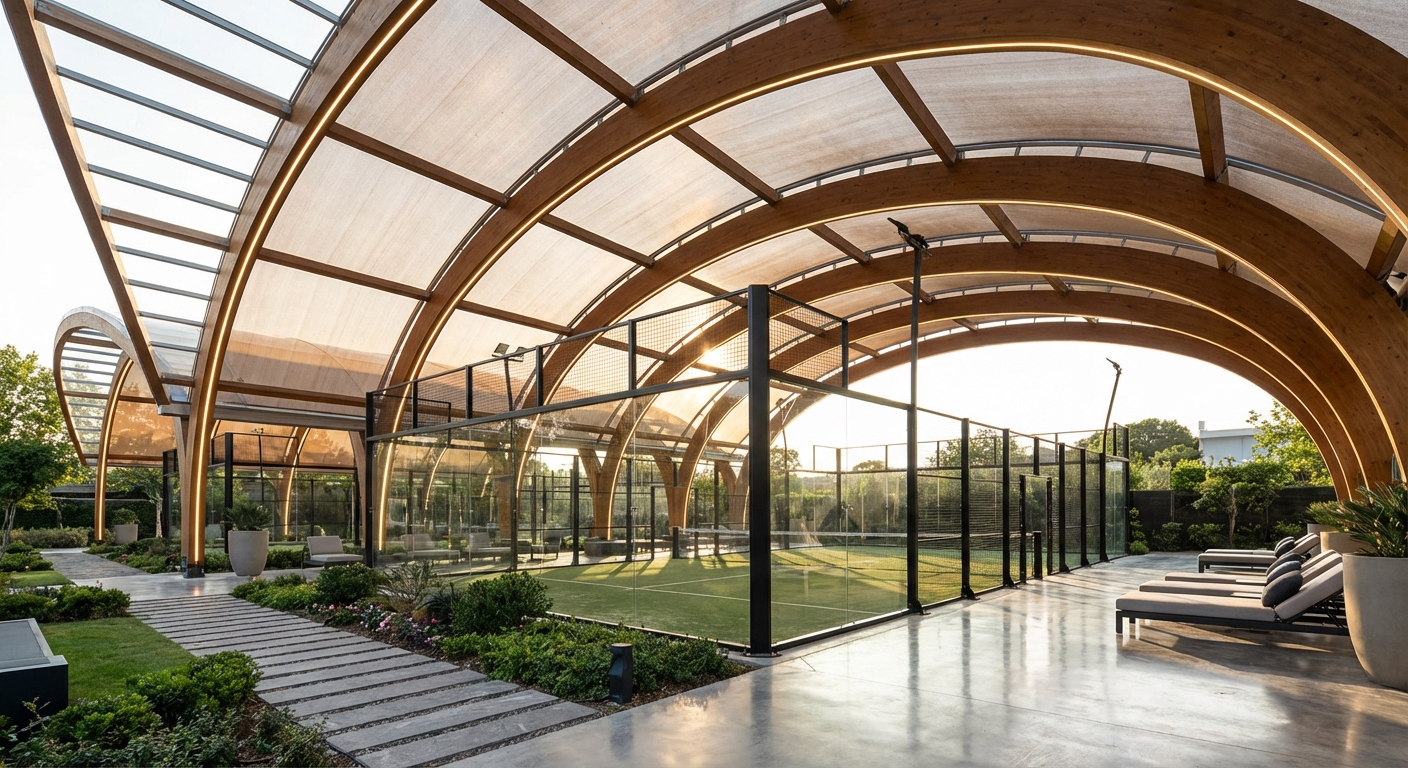 modern padel court canopy architecture