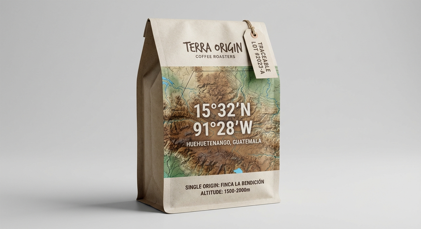 Coffee Bag Topographic Design