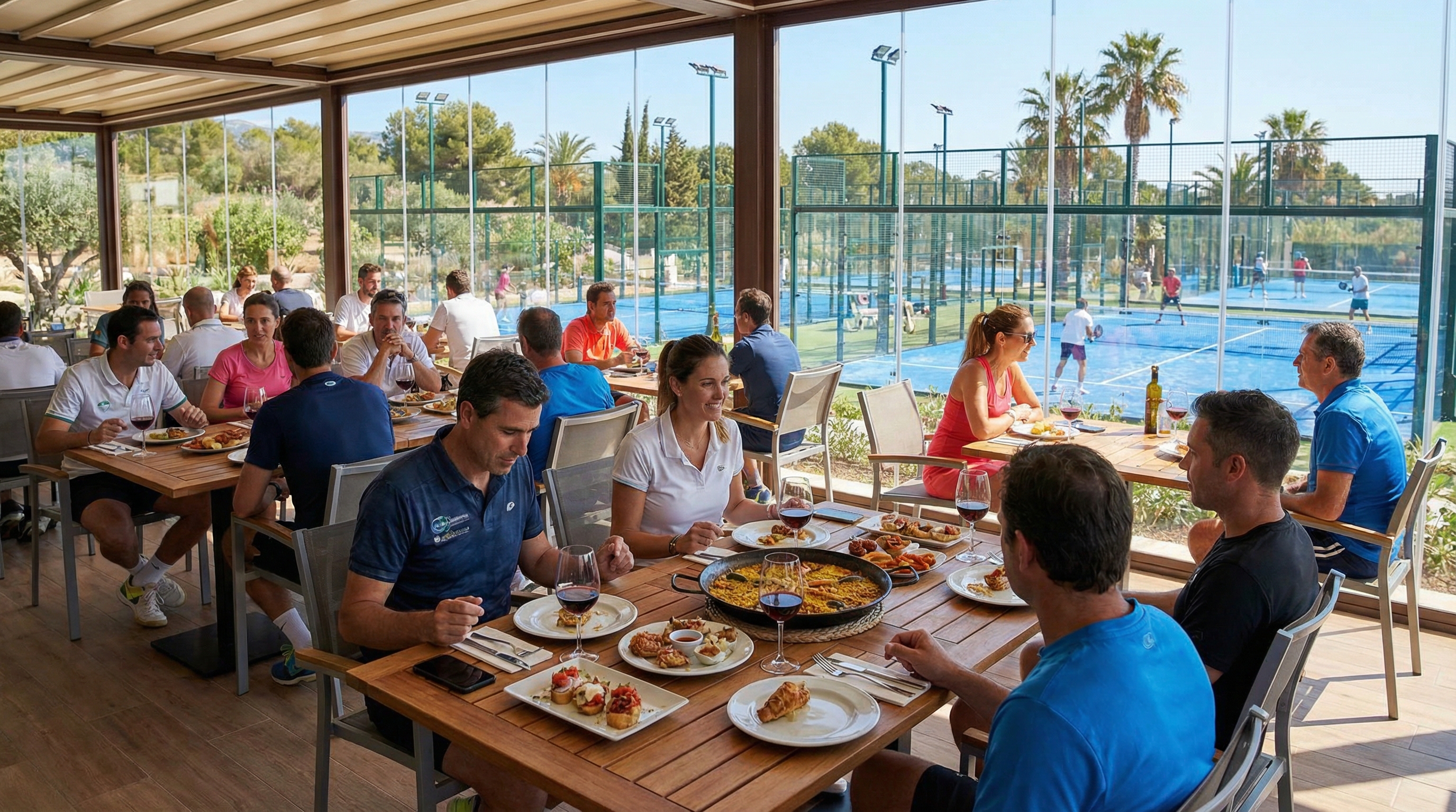 spanish padel resort dining scene
