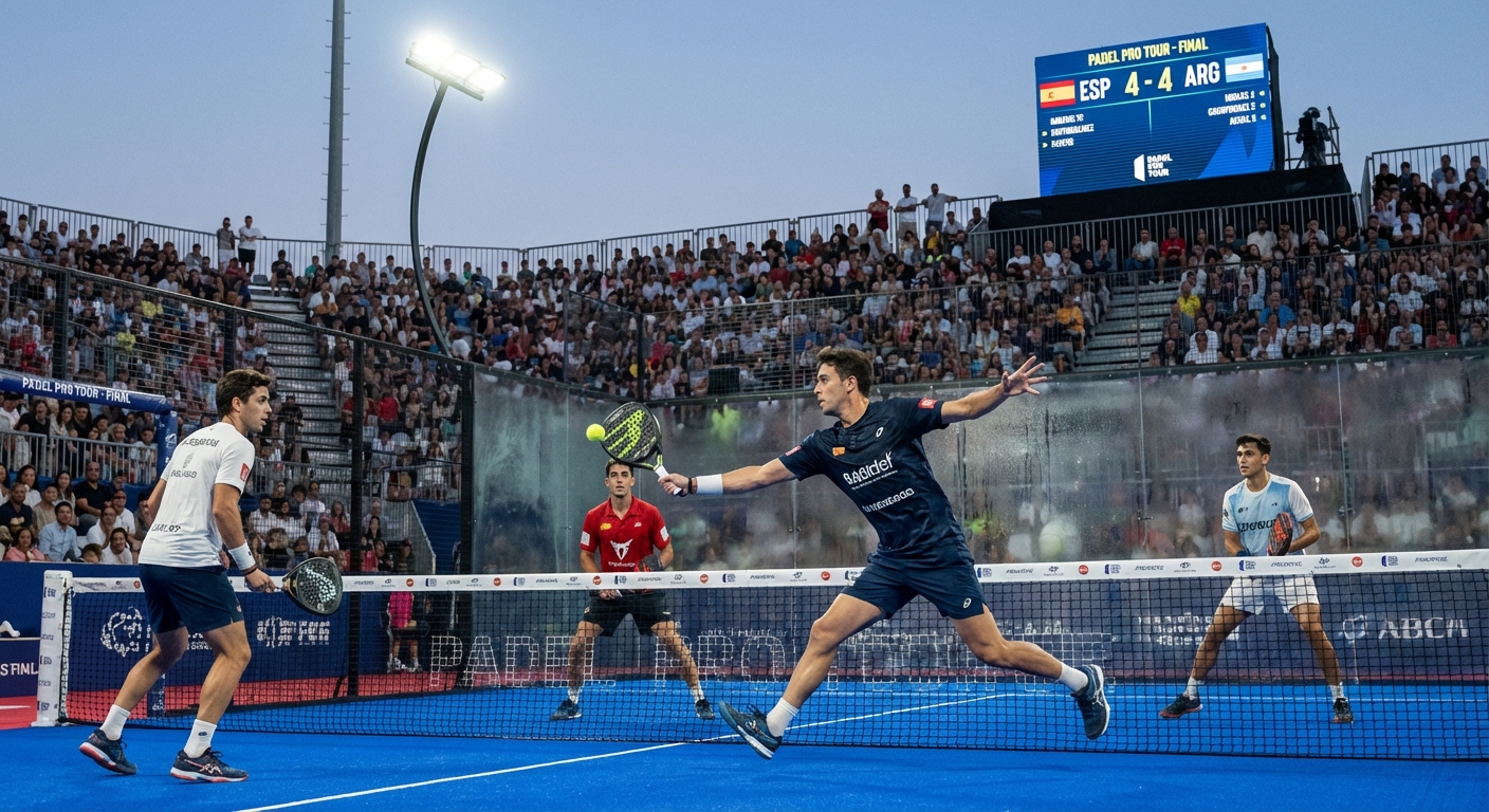 Padel match stadium volley