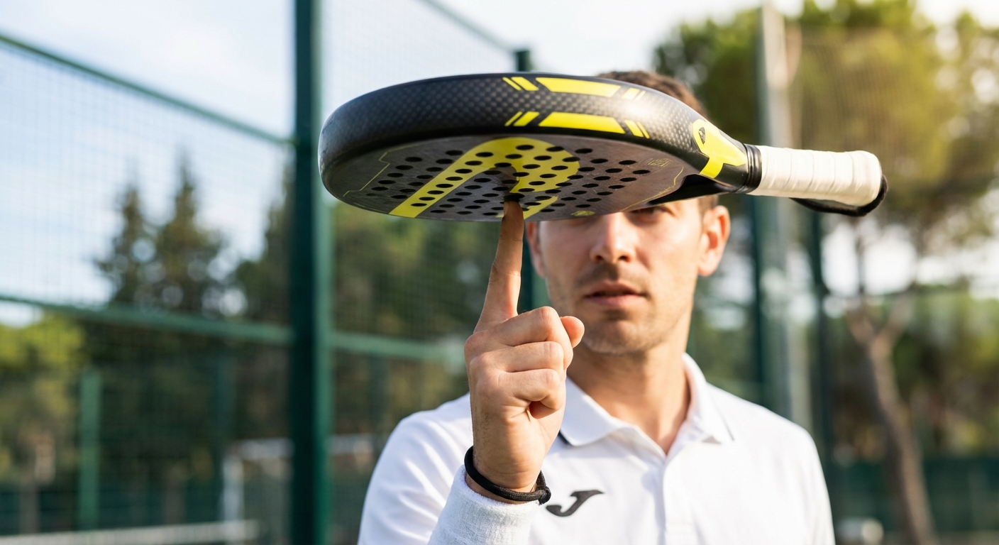 padel racket balance demonstration