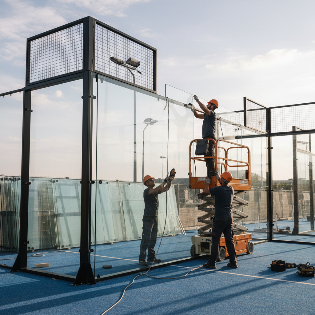 Padel Court Glass Installation