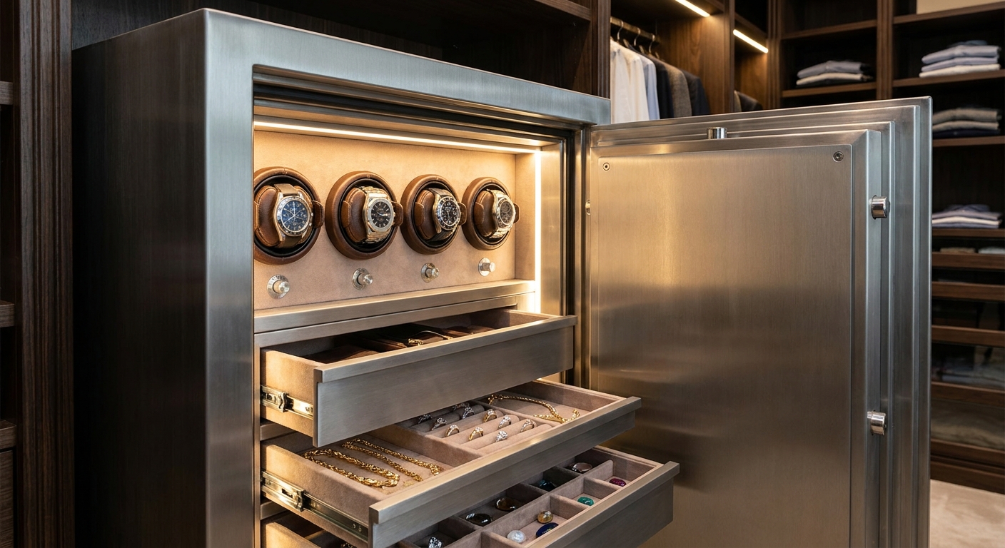 Luxury jewelry safe watch drawer display