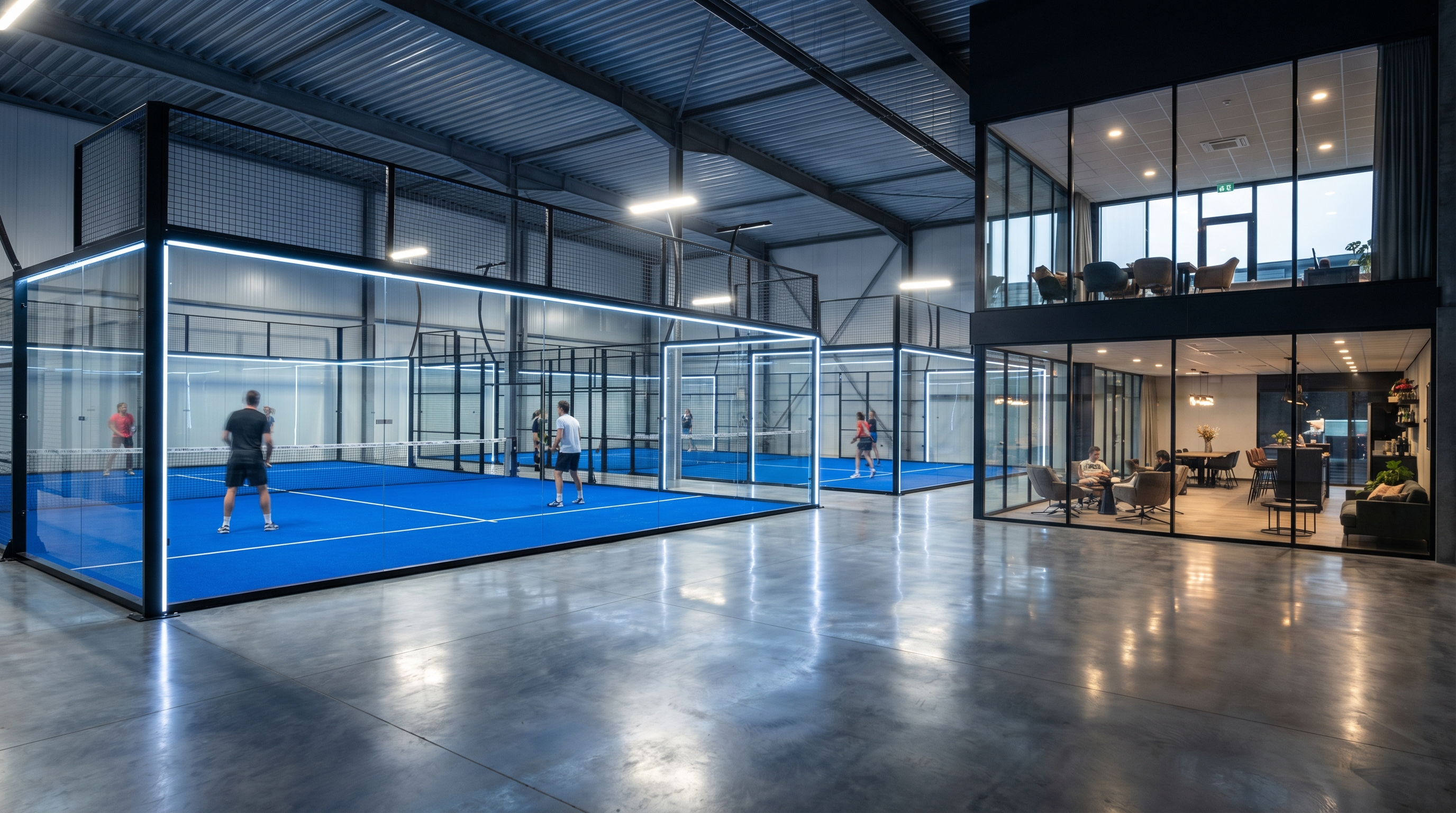 modern padel facility interior