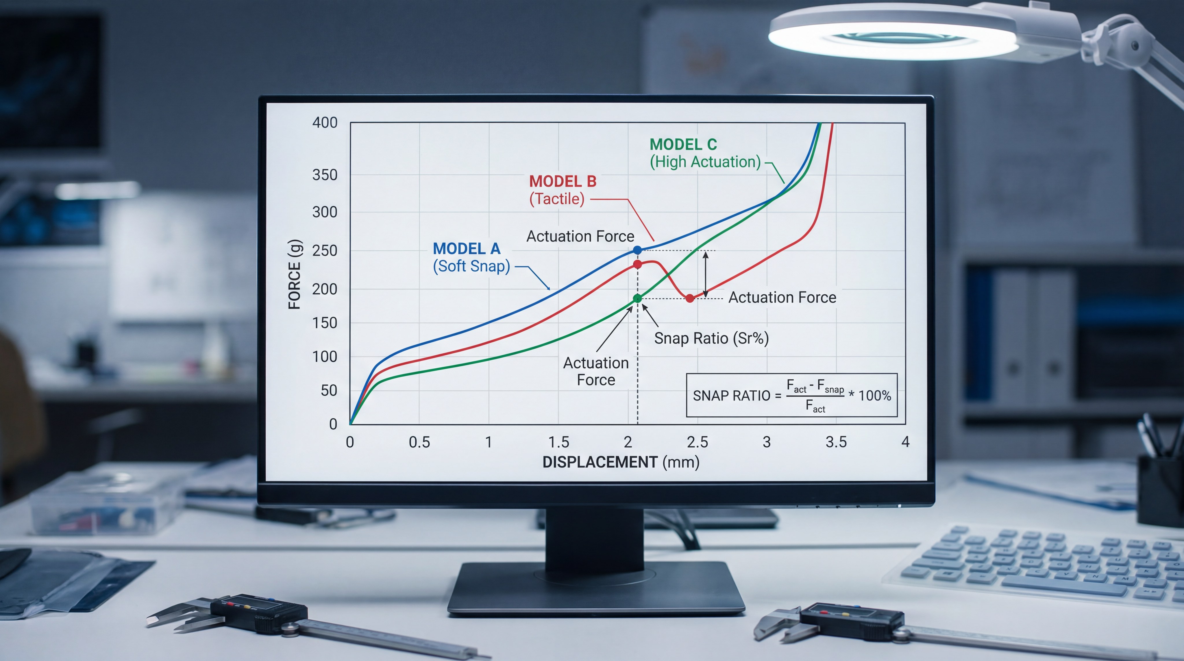 Technical Curves of Keypad Actuation