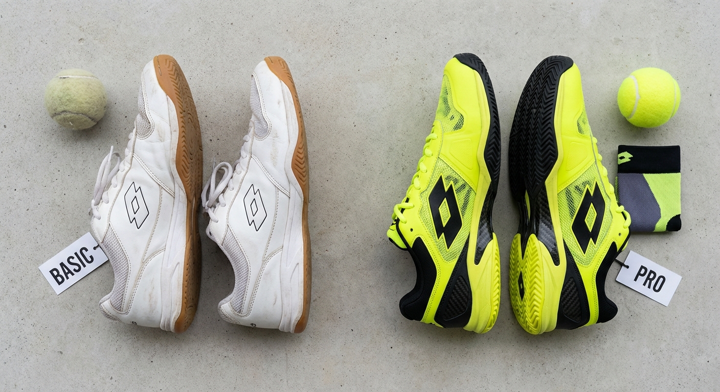 Padel shoes comparison flat lay