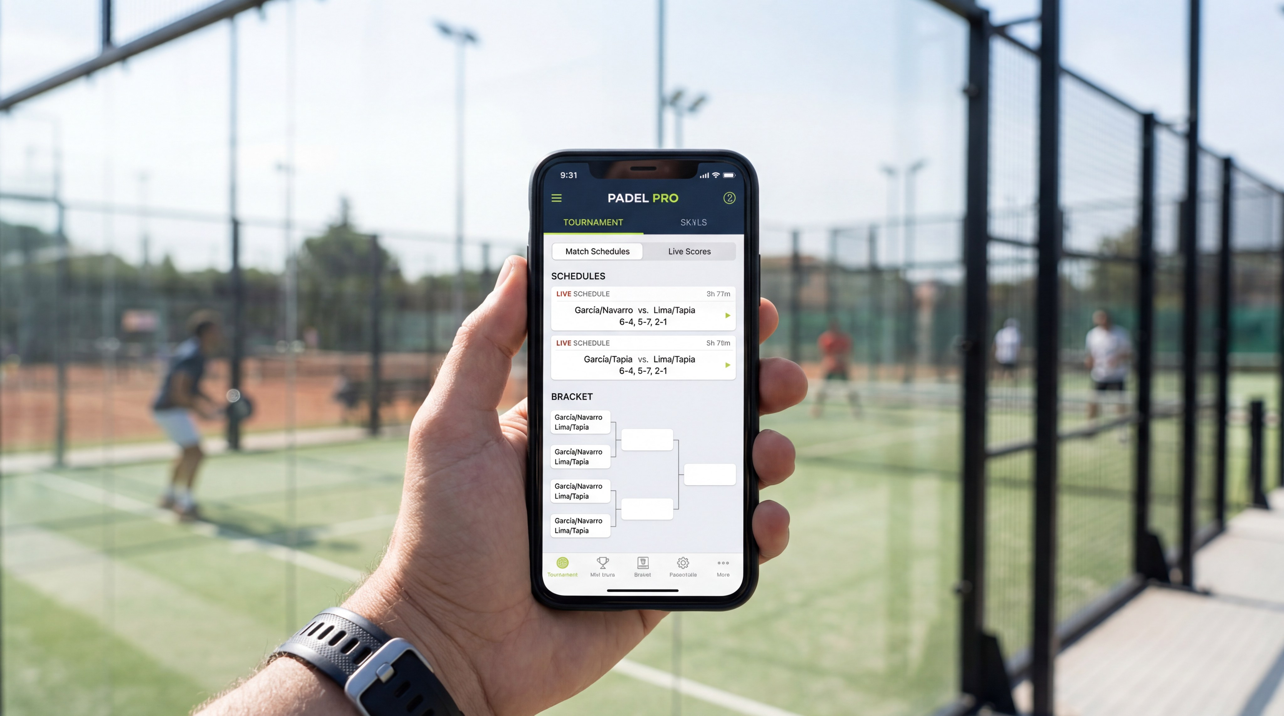 padel tournament app mobile