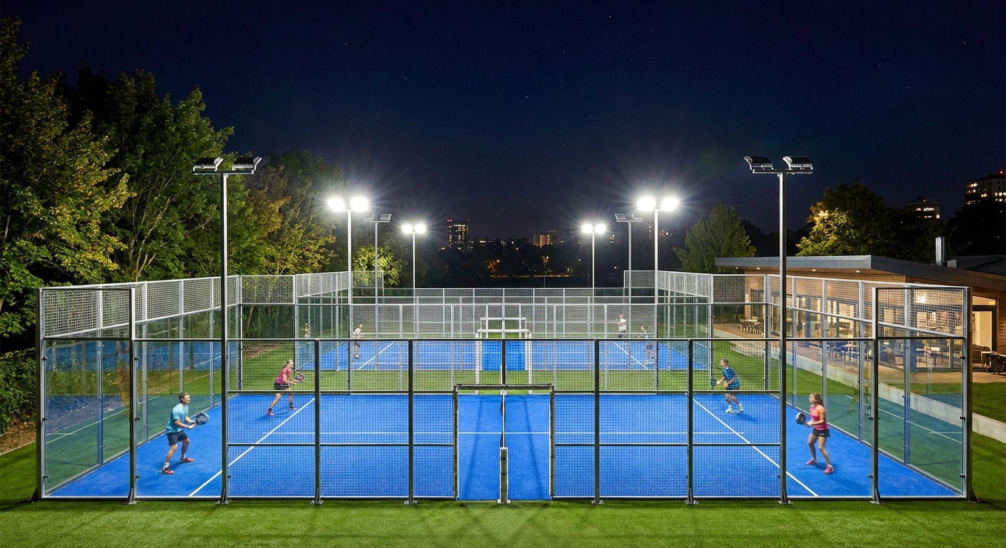 padel court night lighting