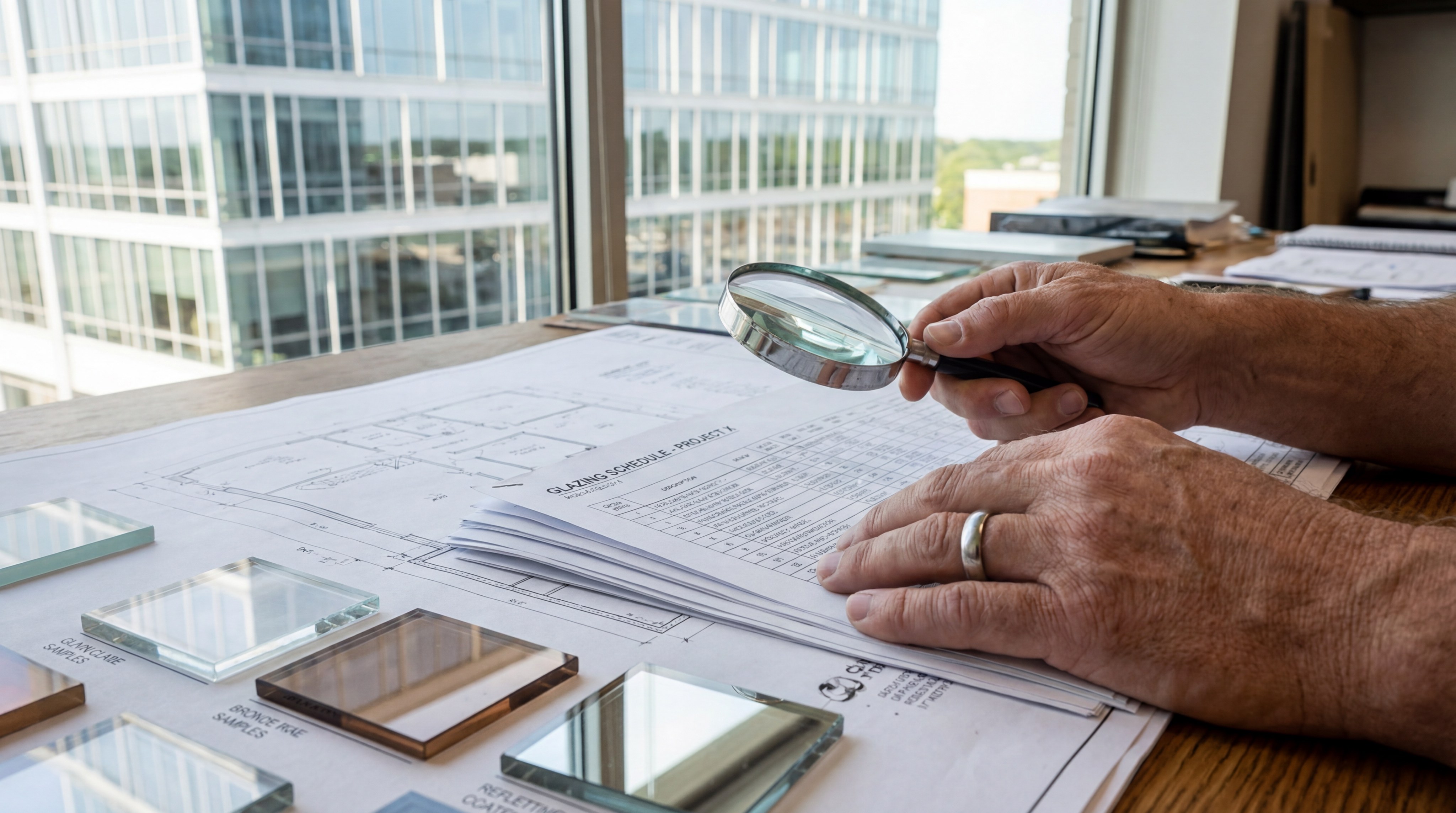 Architect Reviewing Glass Specifications