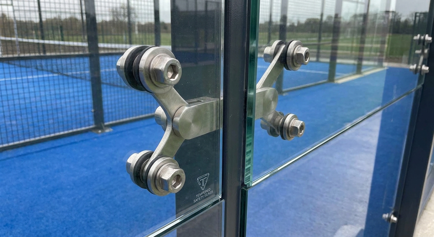 padel court glass closeup