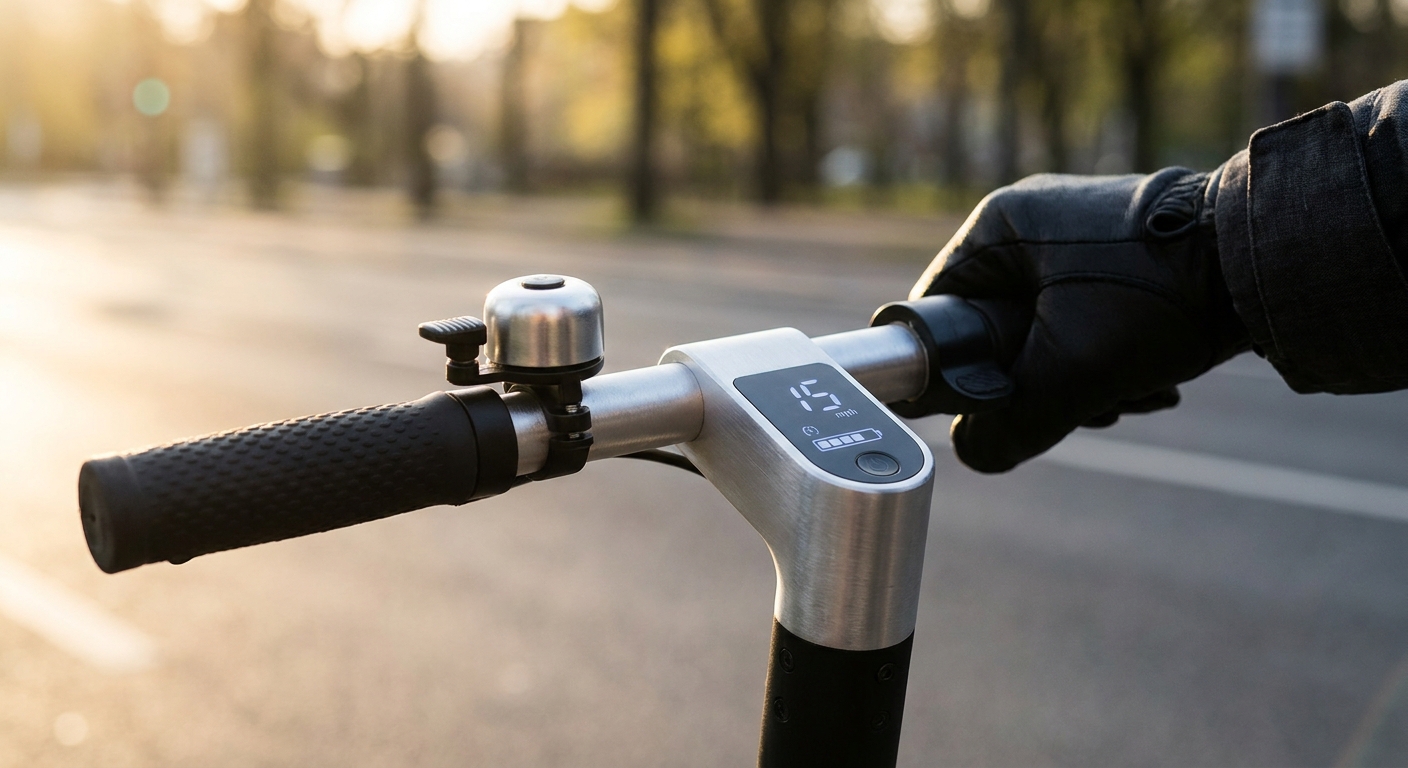 Electric Scooter Handlebar Close-Up
