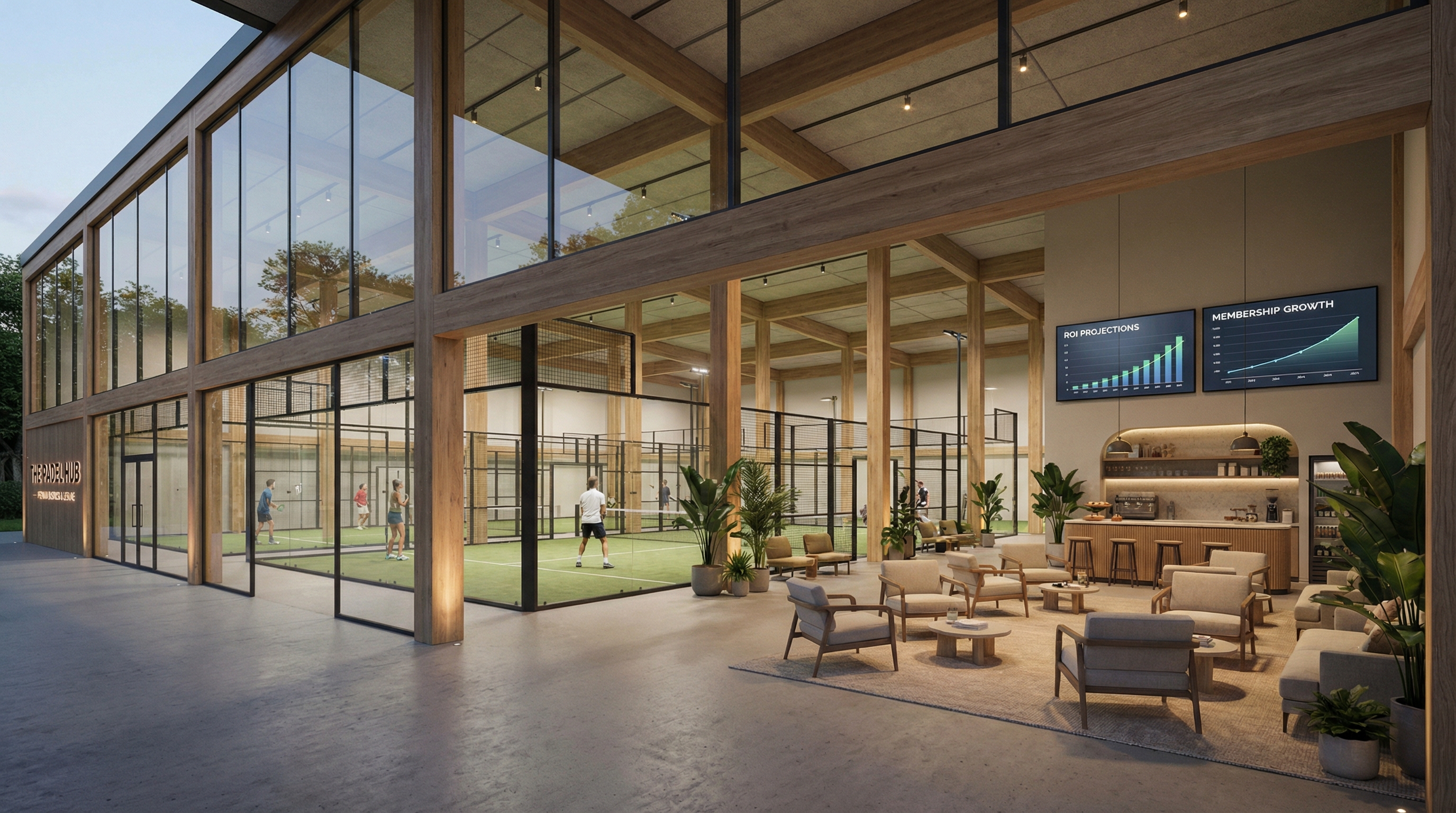 padel center 3d rendering