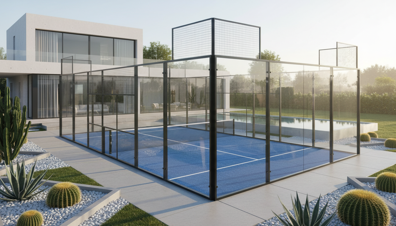 luxury backyard padel court