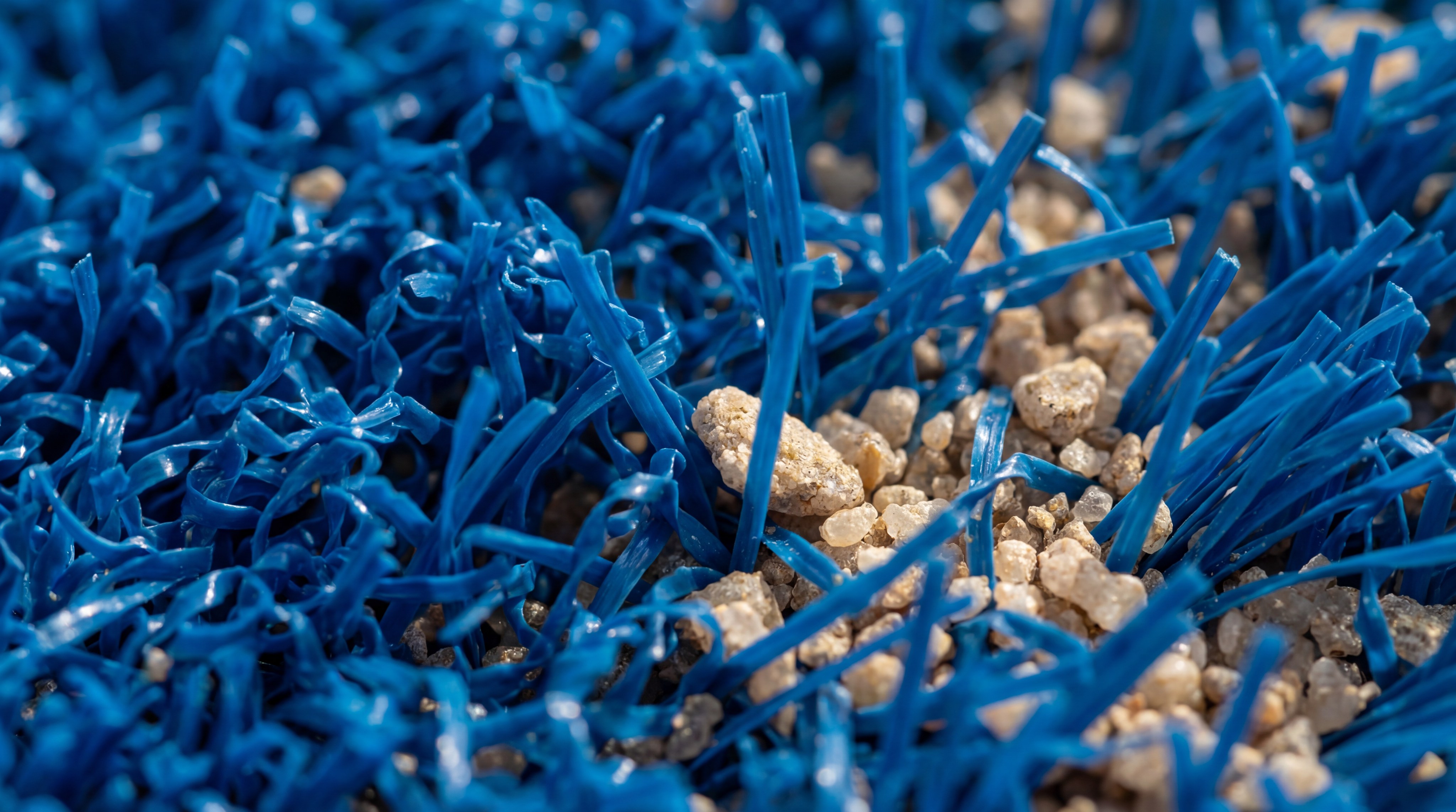 High-definition texture of blue artificial padel turf