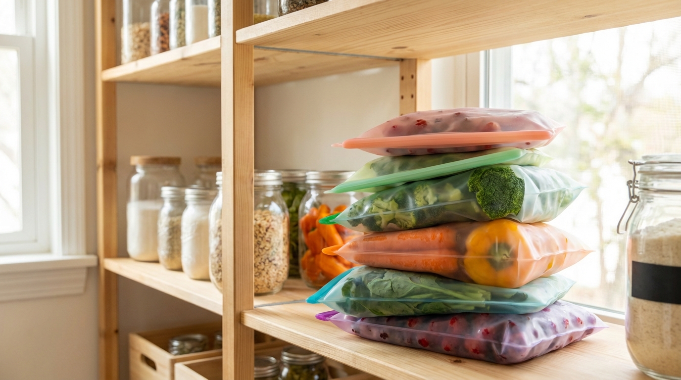silicone storage bags pantry