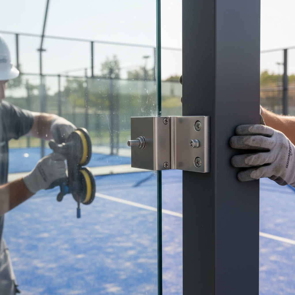 padel court glass installation