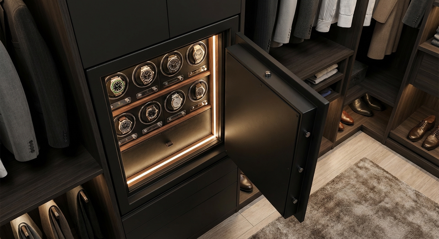 High-End Watch Safe with LED-Lit Interior