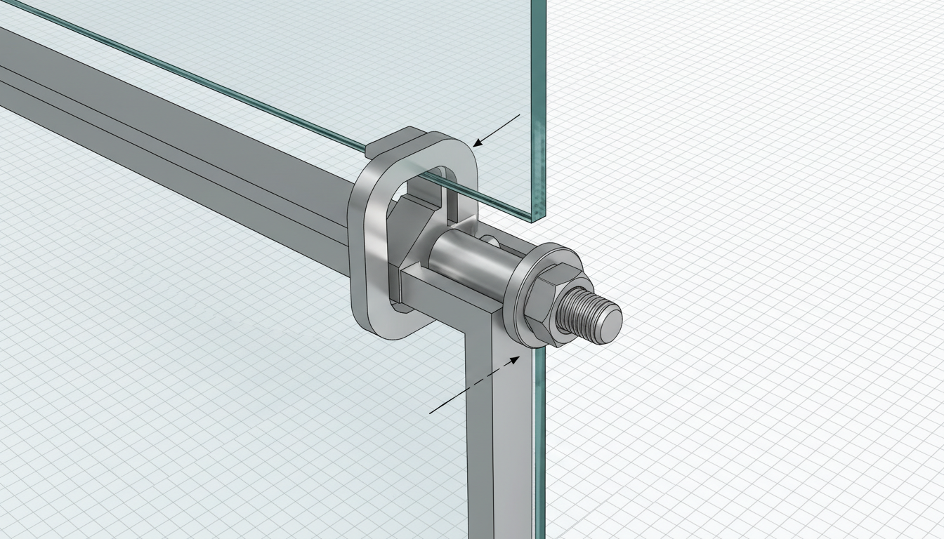 Technical diagram of padel court connector