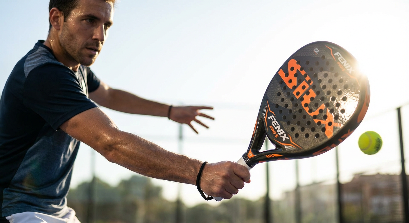Player hitting a backhand with the Fenix Pro 5