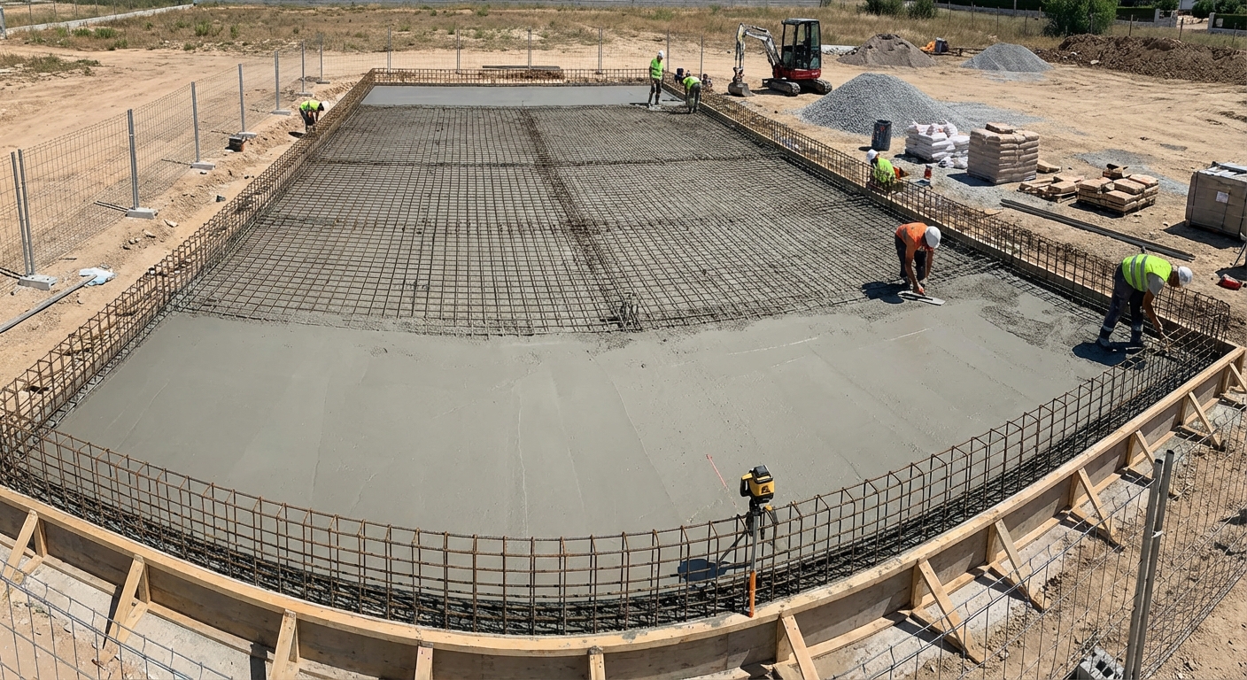 padel court concrete foundation